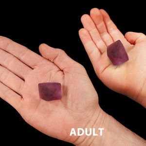 PURPLE FLUORITE Octahedron 1 1/2&quot; Third Eye Chakra Crystals Raw Rocks Mineral Specimen