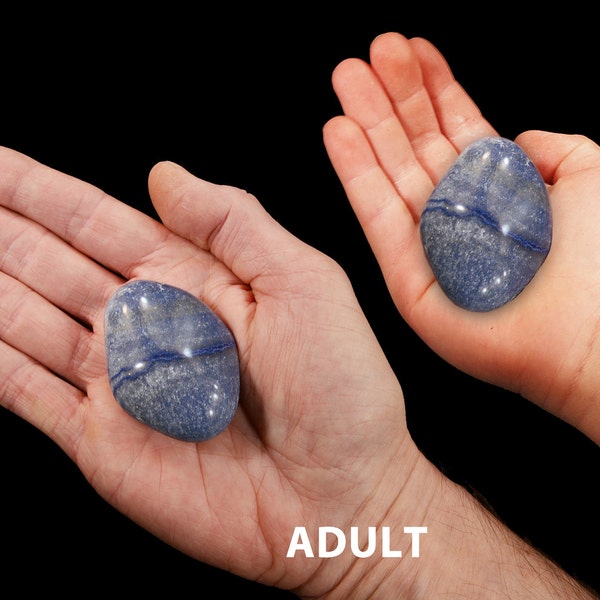 BLUE QUARTZ 1 1/2" 3-5 Oz Large Tumbled Stone Polished Throat Chakra Healing Crystals Stones Polished Rocks Specimen Metaphysical Reiki xx