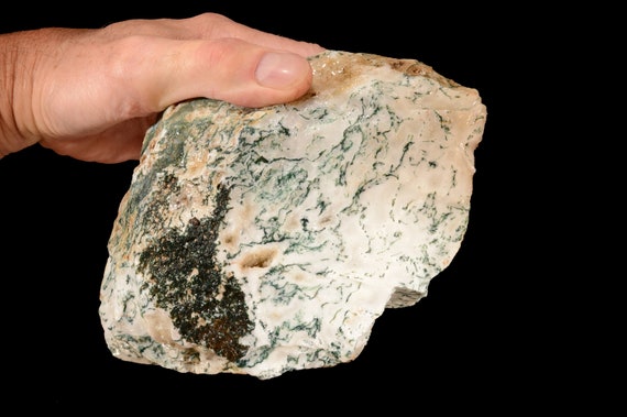 GREEN TREE AGATE 6" x 6" 8 Lb 11 Oz (Sku 11) Lapidary Rough Cabbing Rock Mineral Heart Chakra Crystal Natural Reiki Stone