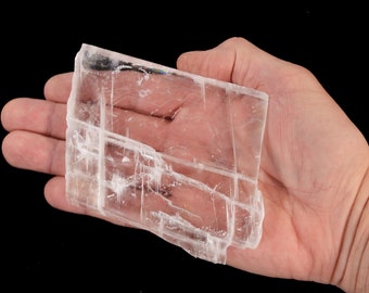 CLEAR SELENITE Slab 4"-6" 8-12 Oz Real Selenite Charging Plate Raw Rock Mineral Specimen Rough Crown Chakra Healing Crystal xx