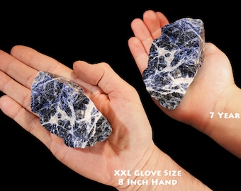 BLUE SODALITE 3" 8-12 Oz Raw Rocks and Minerals Throat Chakra Healing Crystals and Stones Raw Natural Mineral Specimen Reiki xx