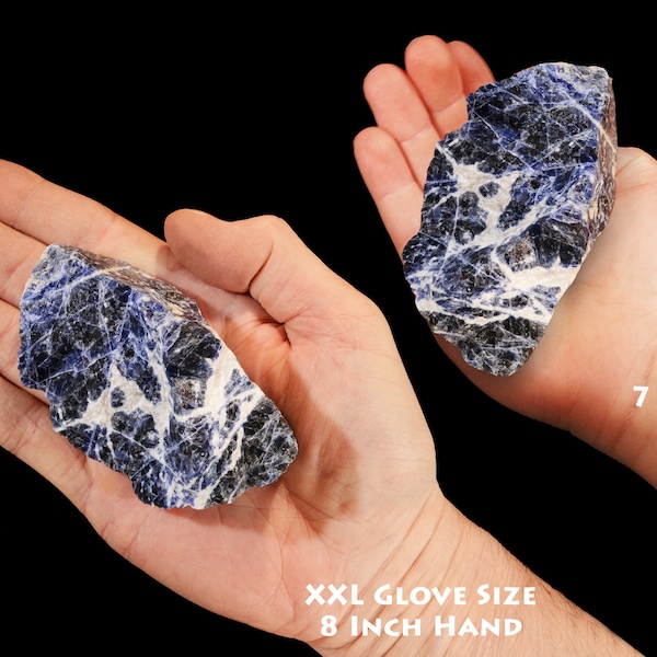 BLUE SODALITE 3" 8-12 Oz Raw Rocks and Minerals Throat Chakra Healing Crystals and Stones Raw Natural Mineral Specimen Reiki xx