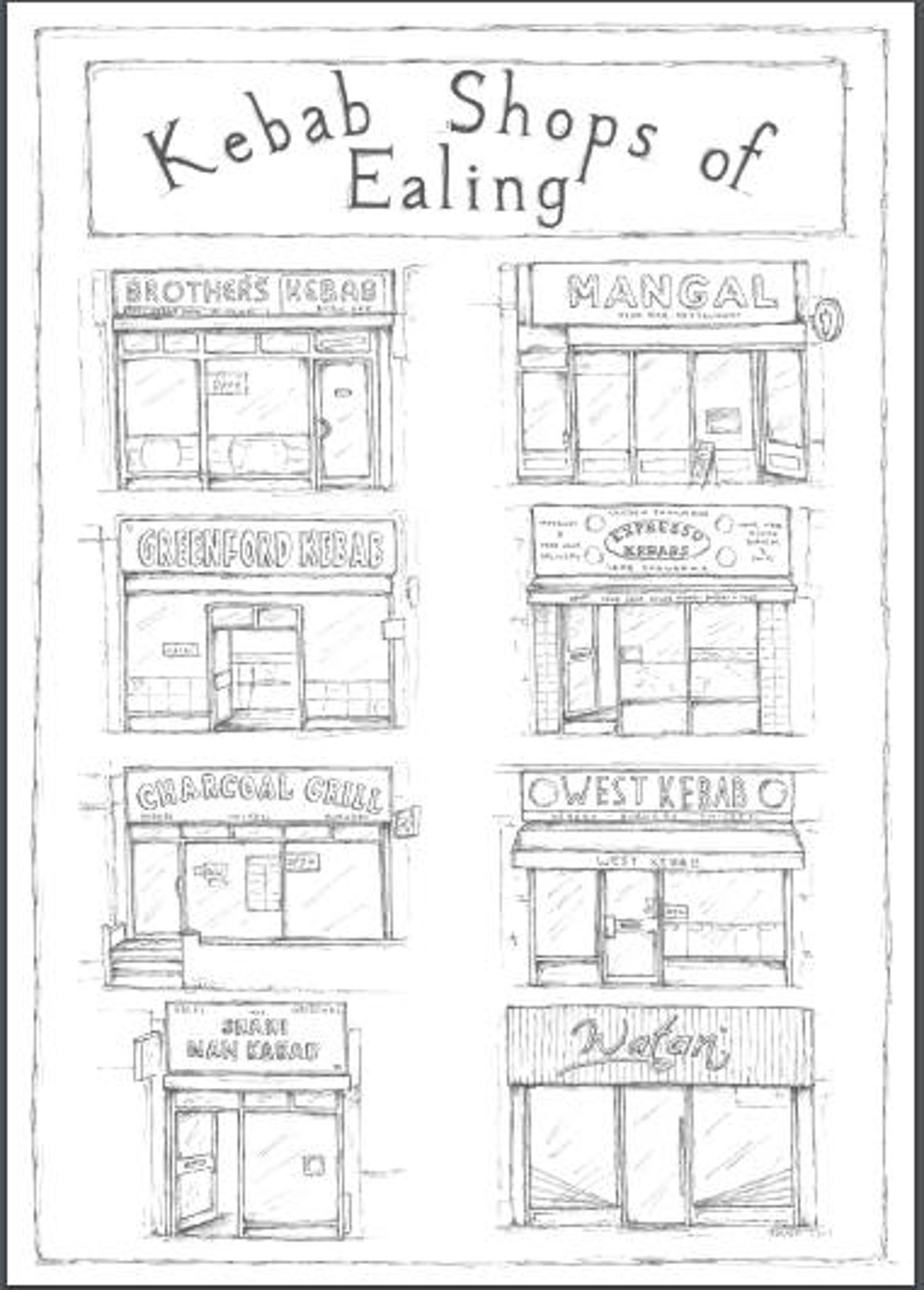 Kebab Shops of Ealing A3 Print Etsy