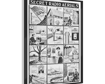 Vintage Spy Antenna Chart Acrylic Print for hamshack