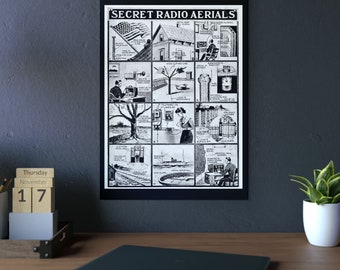Aluminum Vintage Spy Antenna chart for your hamshack