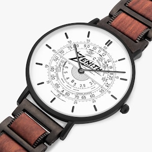 Zenith shortwave radio dial wristwatch with Wooden Strap CITIZEN Quartz for ham radio