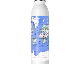 Ham Radio ITU Zone Map schlanke Wasserflasche