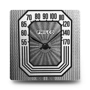 Philco Vintage AM Radio Dial Acrylic Wall Clock for Ham Shacks