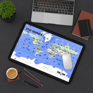 ITU Zone Map HamShack Schreibtischunterlage für Hamofunk