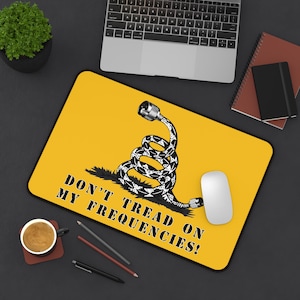 HamShack Desk Mat for ham radio. Dont tread on my frequencies