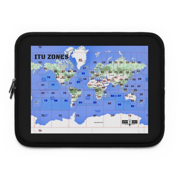 ITU Zone Map Laptop Sleeve for Ham Radio
