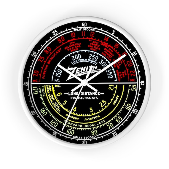 Zenith Shortwave Color Dial Wall Clock for Your Ham Shack Radio