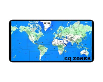 CQ Zone Map HamShack Desk Mat for ham radio