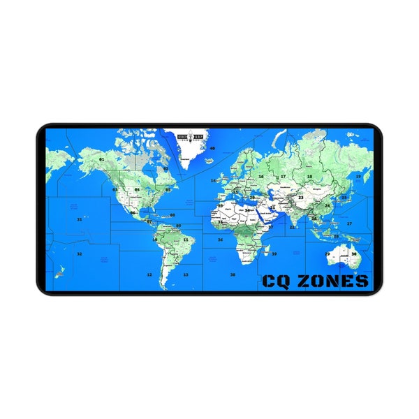 CQ Zone Map HamShack Desk Mat for ham radio