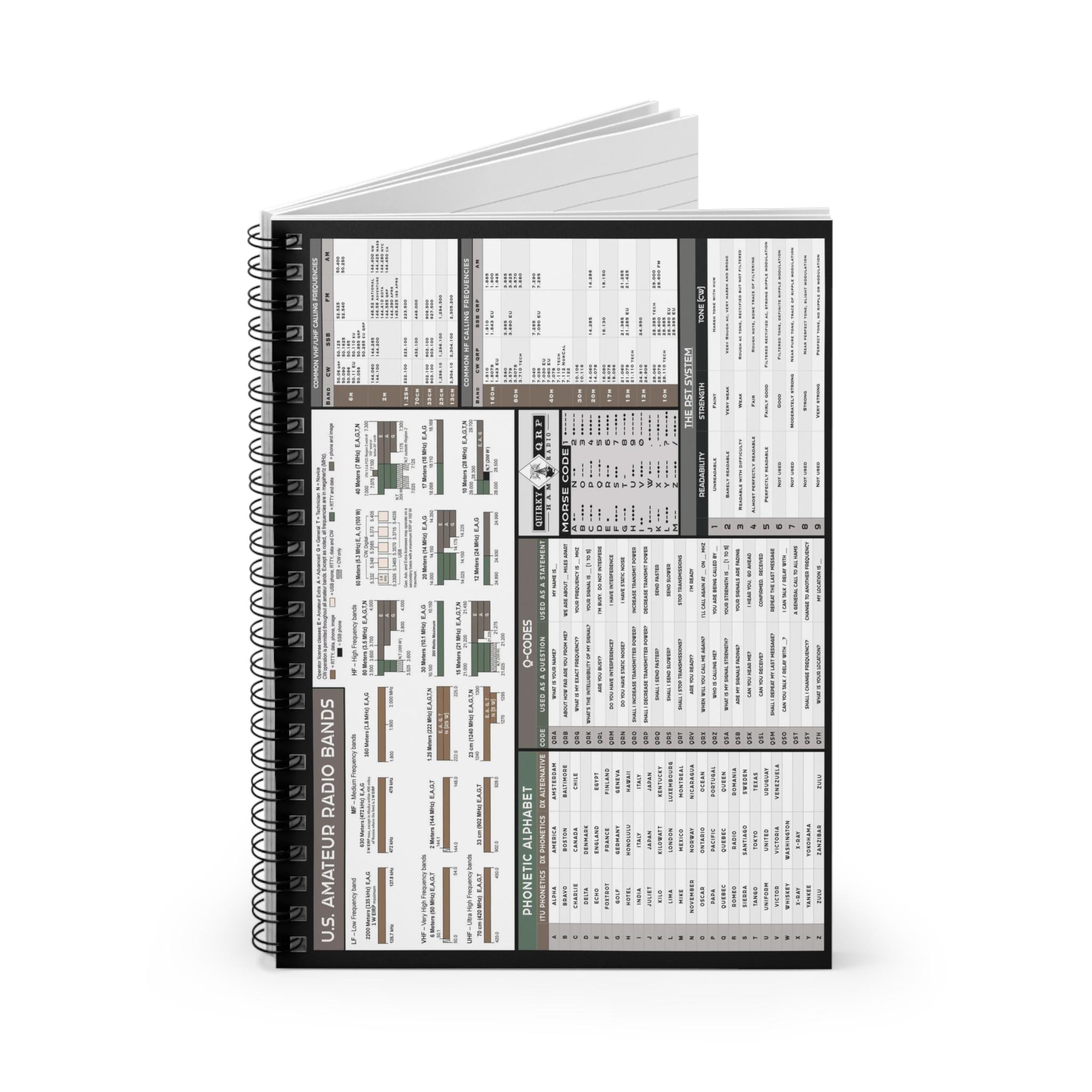 Spiral Notebook Ham Radio Reference Chart