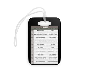 Q-Codes & Phonetic Alphabet quick reference tag for POTA SOTA ham radio