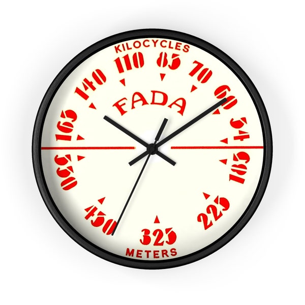 Retro Ham Shack Wall Clock. Fada Shortwave dial Ham Radio gift