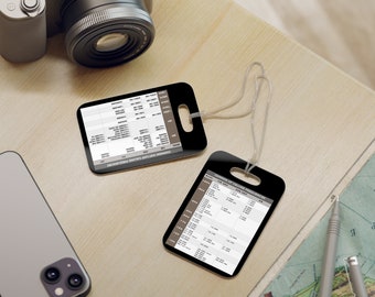 May include: Two black plastic reference cards with white text and numbers. The cards are hanging from a white string. The cards contain information about common call sign frequencies and emergency frequencies. The cards are on a wooden surface with a map, a pen, and a camera.