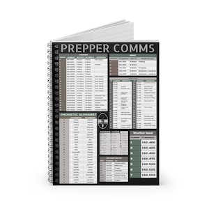 Prepper Comms Radio Frequency Channel Guide Reference Chart Spiral Notebook