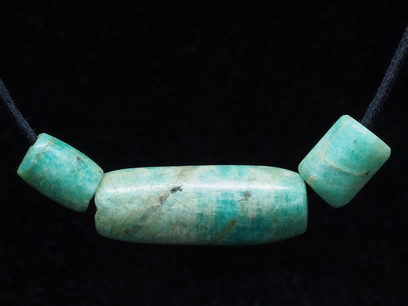 3 Ancient amazonite beads. Mauritania. Tribal, ethnic jewelry image 2