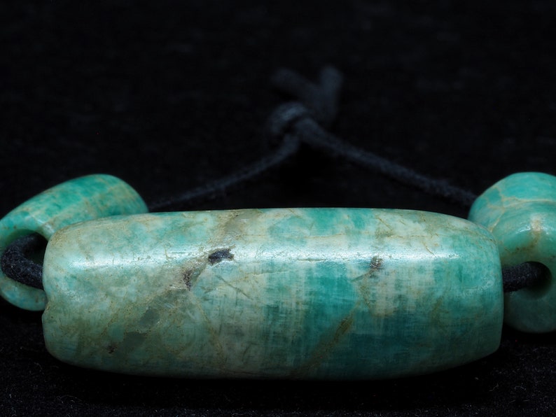 3 Ancient amazonite beads. Mauritania. Tribal, ethnic jewelry image 5