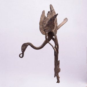 Antique iron bird ritual stick. Nepal – Ethnic, tribal