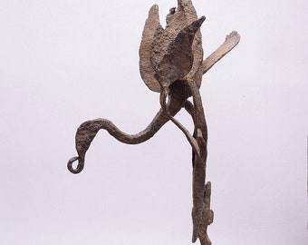 Antike Eisen Vogel Ritual Stick. Nepal – Ethnisch, tribal