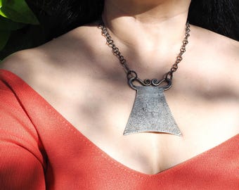 Antik Tribal Silver Halsband Hänge – Etniska Hmong Statement Smycken Sydostasien