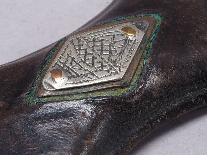 Tribal Antique silver /& leather \u201ckitab\u201d amulet pendant ethnic jewelry Mauritania