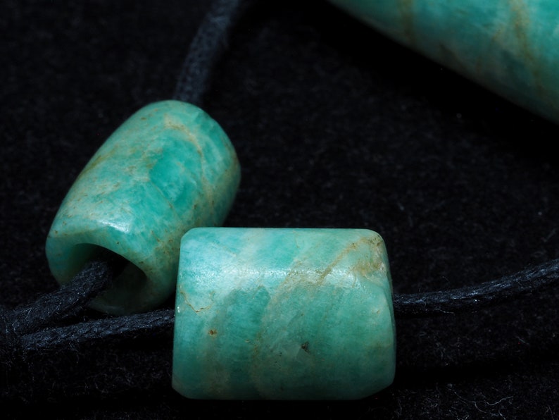 3 Ancient amazonite beads. Mauritania. Tribal, ethnic jewelry image 3