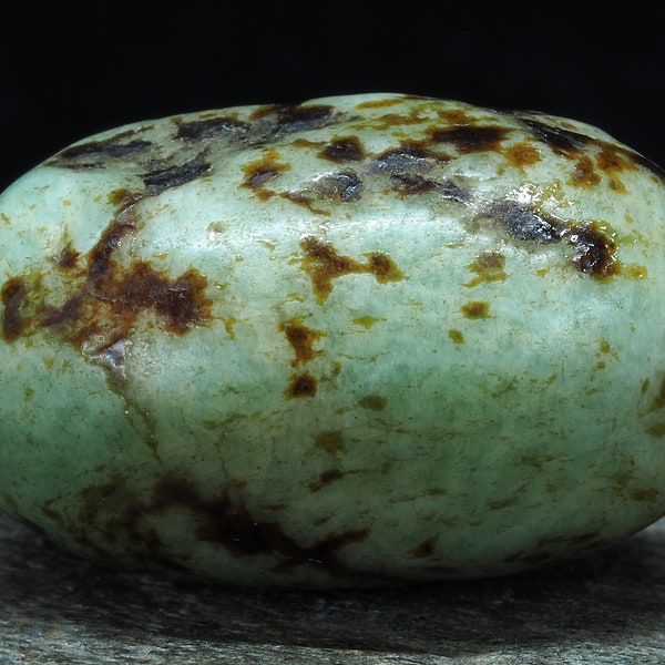 Ancient amazonite bead. 27 x 17 mm. Berber, Morocco. Tribal, ethnic jewelry