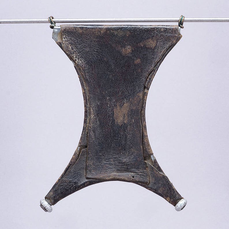 Tribal Antique silver /& leather \u201ckitab\u201d amulet pendant ethnic jewelry Mauritania