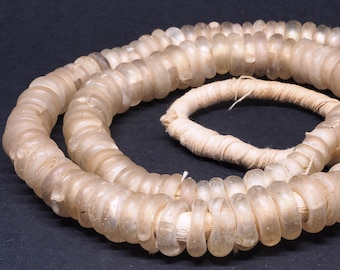 Antique Dutch donut glass trade beads strand. 23’’. 1800s. Germany. African trade. Tribal, ethnic jewelry