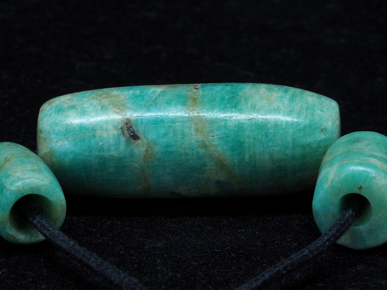 3 Ancient amazonite beads. Mauritania. Tribal, ethnic jewelry image 8