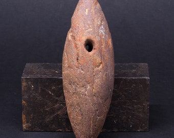 Neolithic limestone stone pendant. 90 x 31 mm. Sahara, Western Africa