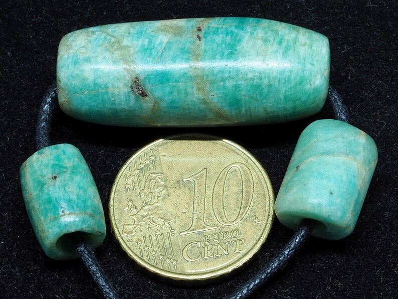 3 Ancient amazonite beads. Mauritania. Tribal, ethnic jewelry image 9