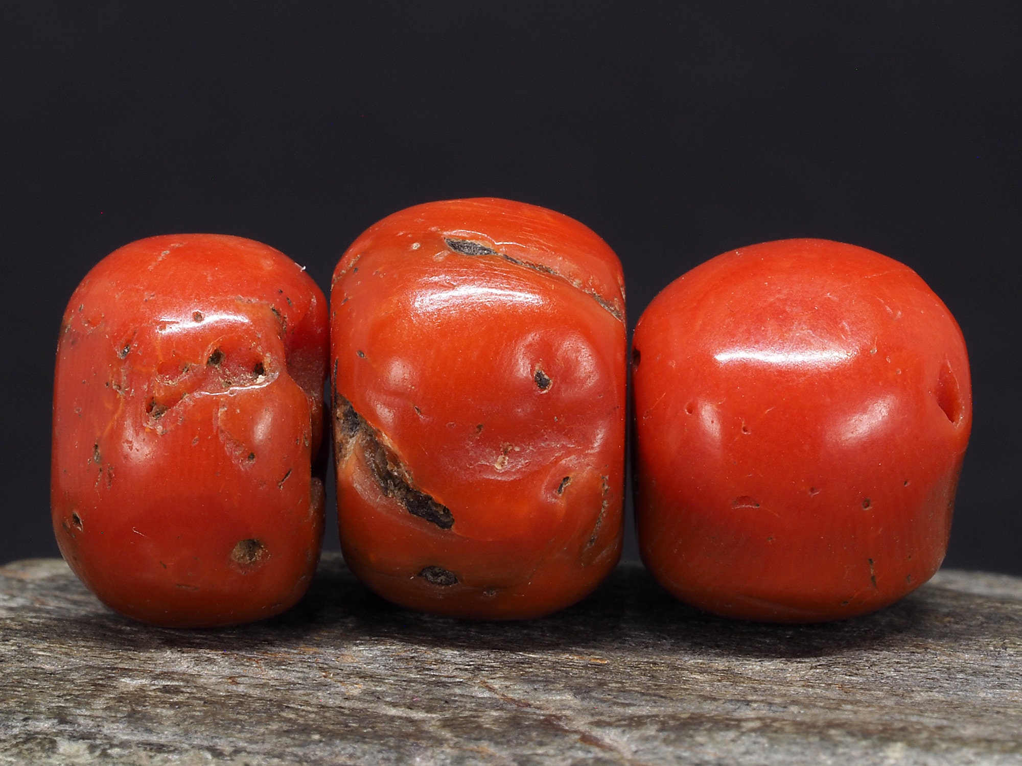 3 Antique Mediterranean Red Coral Beads. ø 14 Mm. Berber Etsy Canada