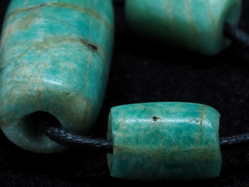 3 Ancient amazonite beads. Mauritania. Tribal, ethnic jewelry image 6