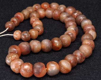 Antique Cambay Carnelian Agate Beads | African Trade Strand | India | Jewelry Making Supply