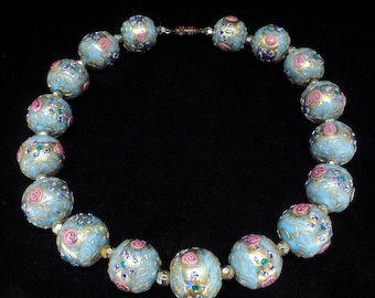 Collier Ancien En Perles De Verre De Murano - Style Antique 'Wedding Cake' - Occasion