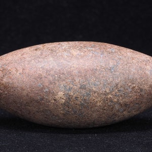 Perla di pietra antica. 63x30 mm. Mauritania. Africa occidentale. Gioielli tribali ed etnici