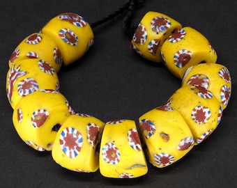 Antique Venetian Millefiori Glass Beads Strand | African Trade Beads | Ethnographic Collectibles
