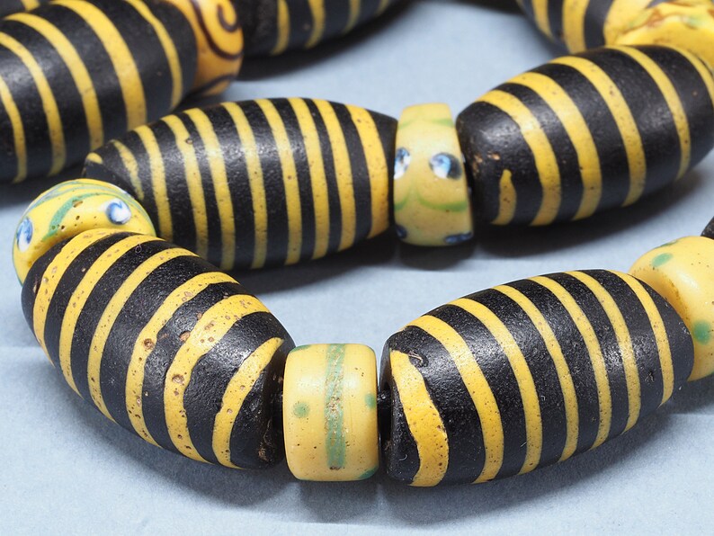 Antique Venetian fancy glass trade beads strand African trade Tribal ethnic jewelry