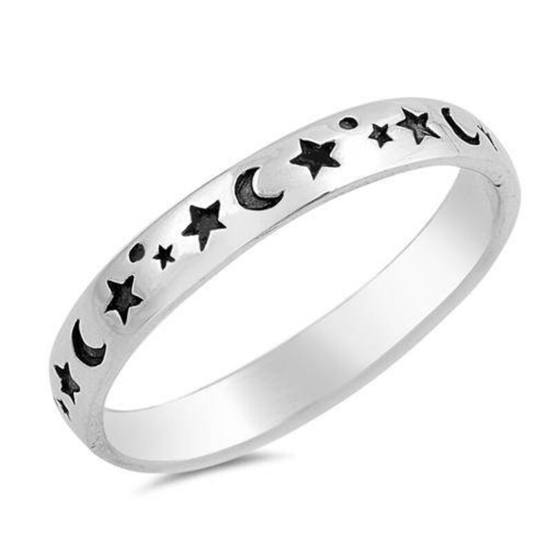 Stars and Moon Sterling Silver Toe Ring