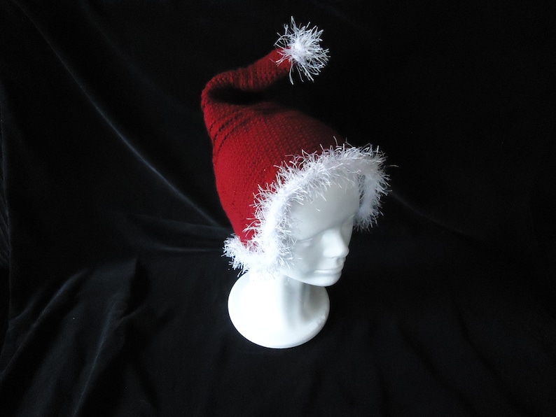 Handmade gifts Hand crocheted item Free Shipping handmade hat Burgundy children size Santa Hat Handmade Crochet hat Santa/'s helpers