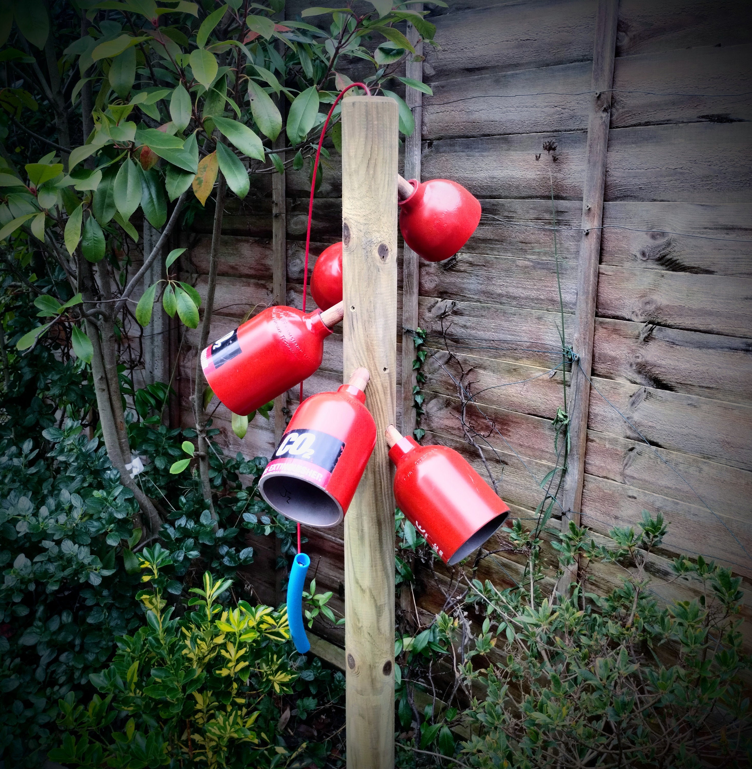 Firebellaphone. pentatonic. Garden/playground instrument.