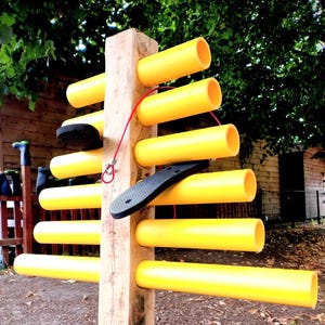 Flipflopaphone tree. Pentatonic, Garden, Playground instrument.