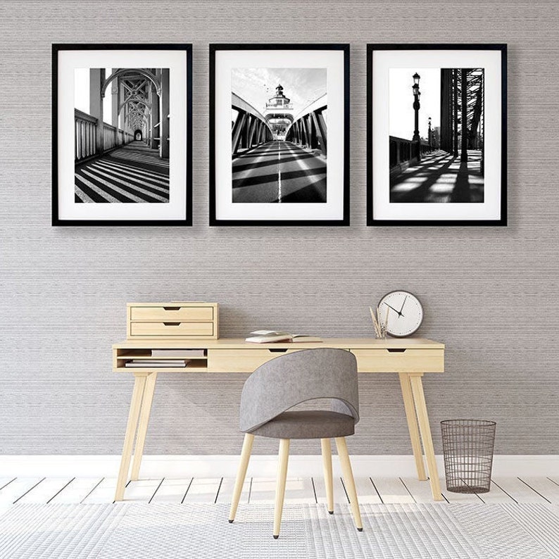 Newcastle Wall Art Print Set Set of 3 Large Black and White | Etsy UK