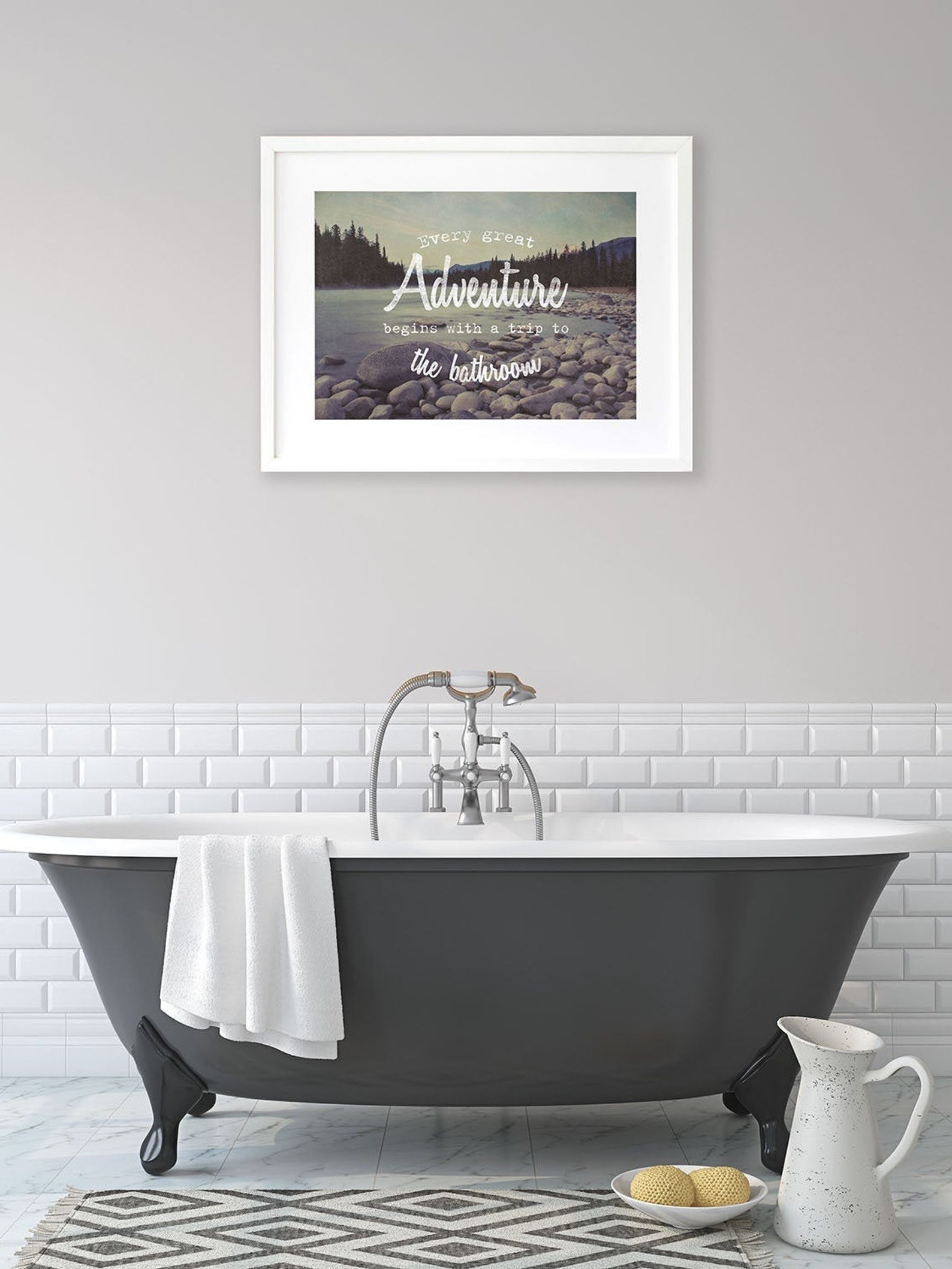 Toilet wall art print Bathroom art Etsy