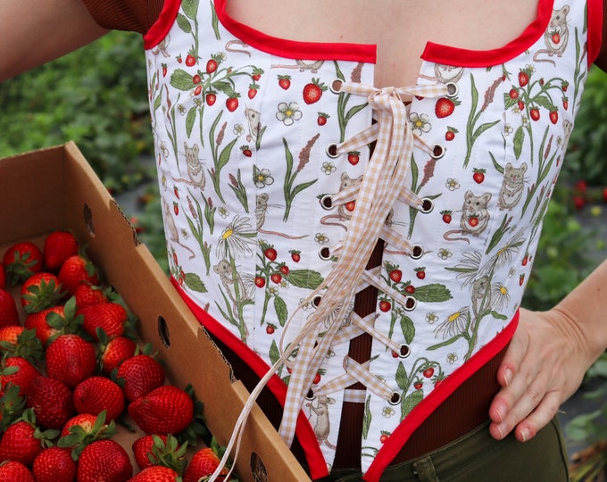 Strawberry Daisy Renaissance Corset Bodice Stays main image 1